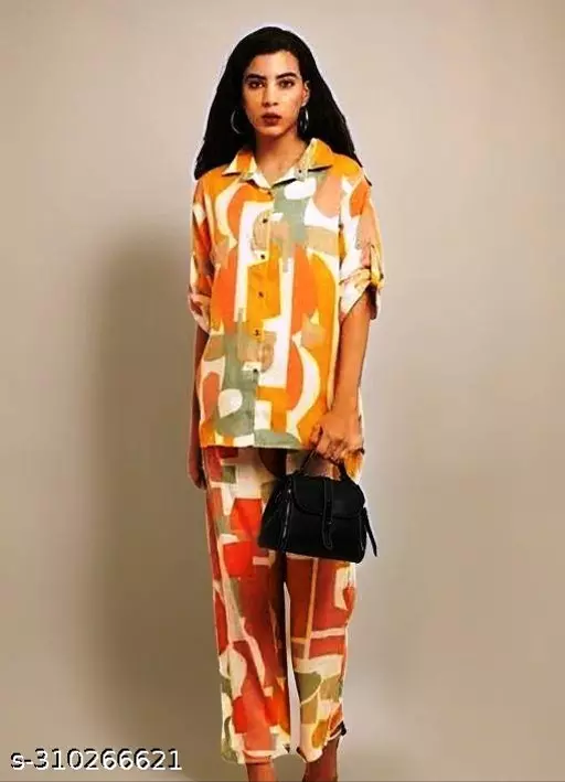 cot set dress design women Buy SHOPmOZO Cotton Rayon Printed Co Ord Set | Kurti Pant Set | Fancy Kurta Dress